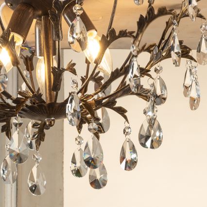 ONLI - laelamp TERESA 3xE14/6W/230V pronksvärvi