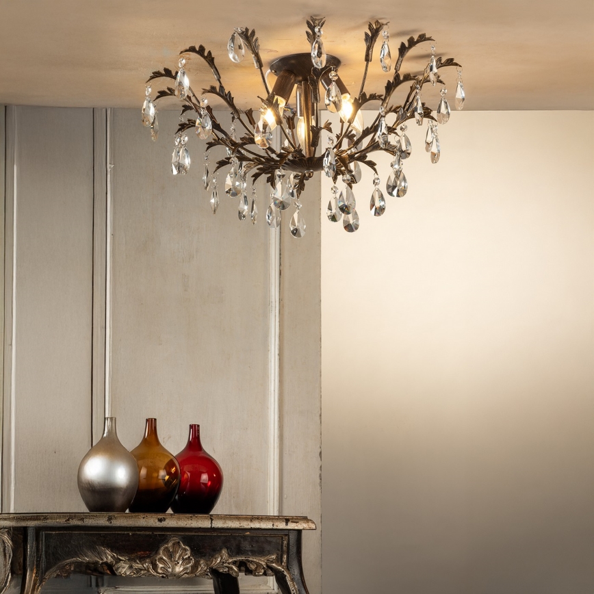 ONLI - laelamp TERESA 3xE14/6W/230V pronksvärvi