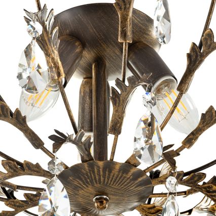 ONLI - laelamp TERESA 3xE14/6W/230V pronksvärvi