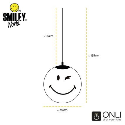 ONLI - Laste rippvalgusti kaabliga SMILEY 1xE27/15W/230V valge