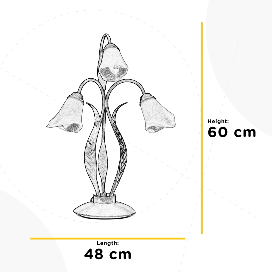 ONLI - Laualamp ALGA 3xE14/6W/230V 61 cm pronks