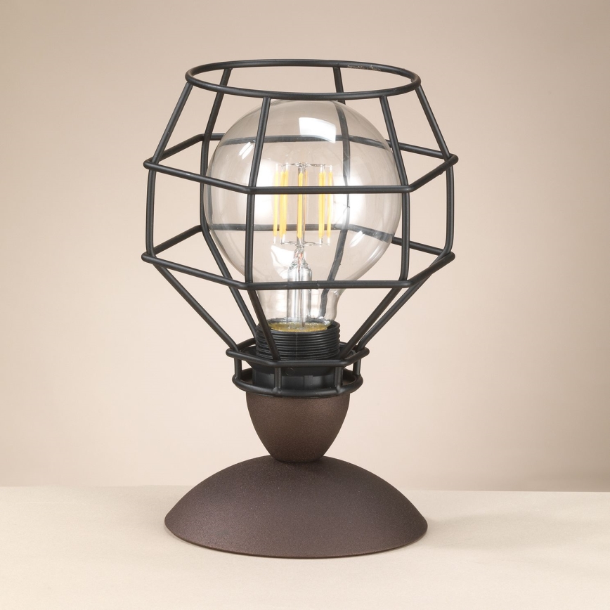 ONLI - Laualamp ÄMBLIK 1xE27/15W/230V 23 cm must/pruun
