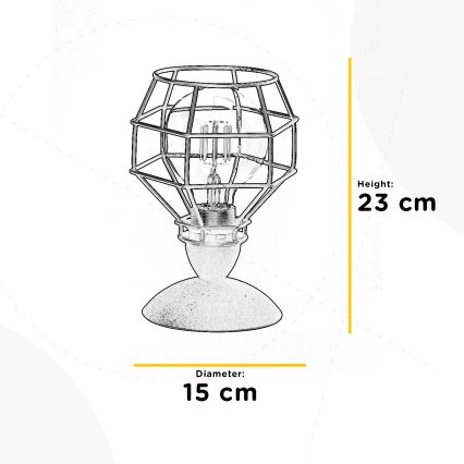 ONLI - Laualamp ÄMBLIK 1xE27/15W/230V 23 cm must/pruun