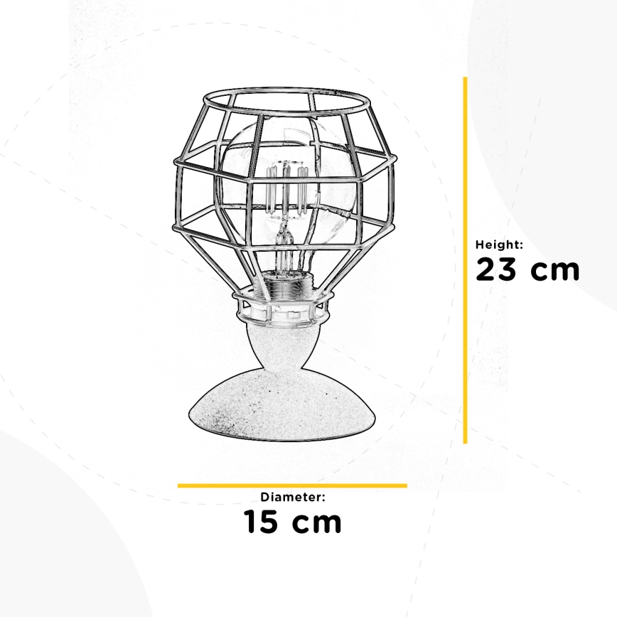 ONLI - Laualamp ÄMBLIK 1xE27/15W/230V 23 cm must/pruun