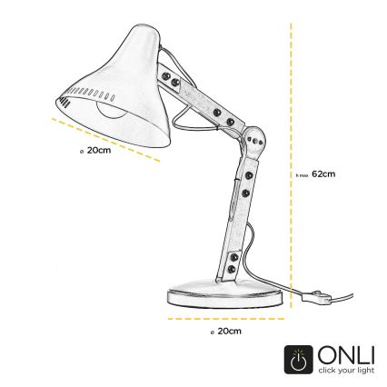 ONLI - Laualamp ARCHITETTO 1xE27/22W/230V 62 cm hall/pruun