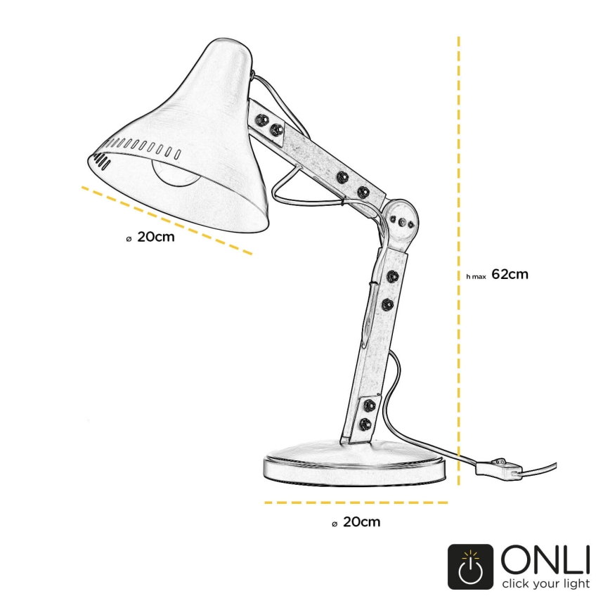 ONLI - Laualamp ARCHITETTO 1xE27/22W/230V 62 cm hall/pruun