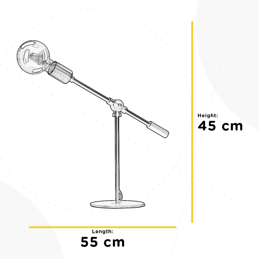 ONLI - Laualamp ASTE 1xE27/15W/230V 45 cm must/kuldne