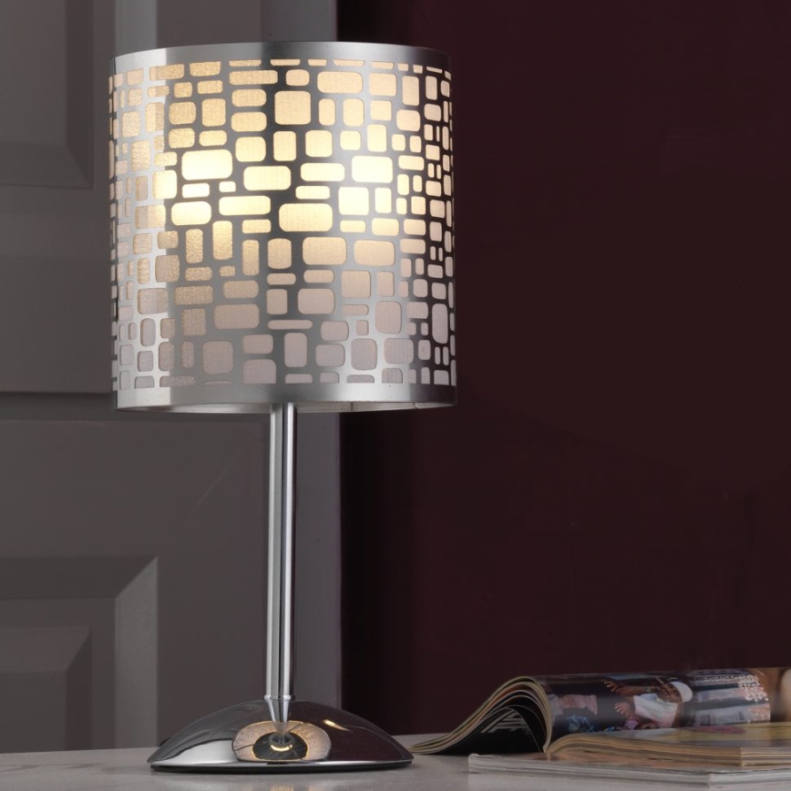 ONLI - Laualamp BRUCE 1xE27/15W/230V 40 cm matt kroom