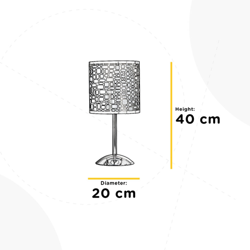 ONLI - Laualamp BRUCE 1xE27/15W/230V 40 cm matt kroom