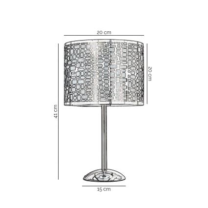 ONLI - Laualamp BRUCE 1xE27/15W/230V 40 cm matt kroom