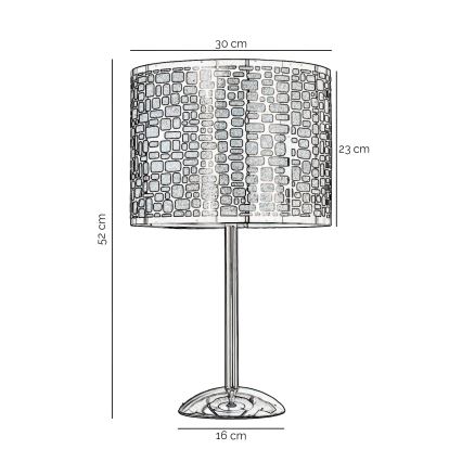 ONLI - Laualamp BRUCE 1xE27/15W/230V 52 cm matt kroom