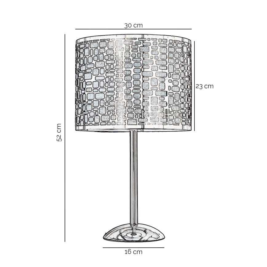 ONLI - Laualamp BRUCE 1xE27/15W/230V 52 cm matt kroom