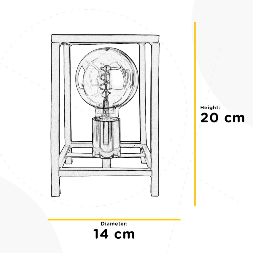 ONLI - Laualamp FLOKI 1xE27/15W/230V 20 cm must/vask