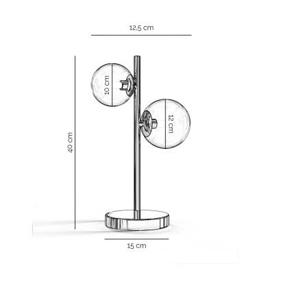 ONLI - Laualamp KIMBERLY 2xG9/6W/230V 40 cm läikiv kroom