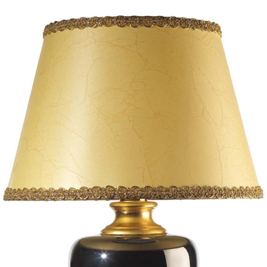 ONLI - Laualamp MOZART 1xE27/22W/230V must/kuldne 75 cm