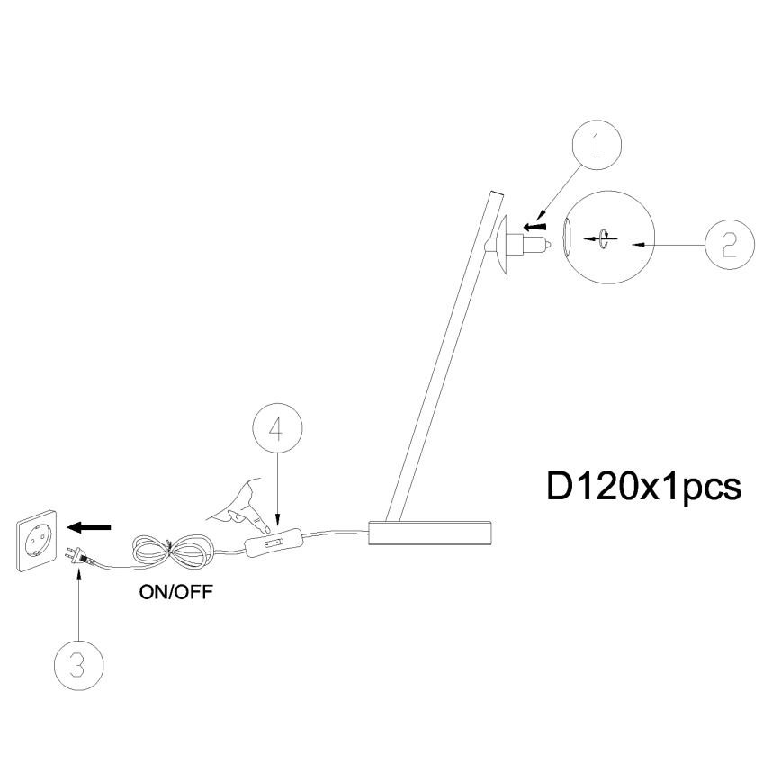 ONLI - Laualamp PALOMA 1xG9/10W/230V 38,5 cm kuldne