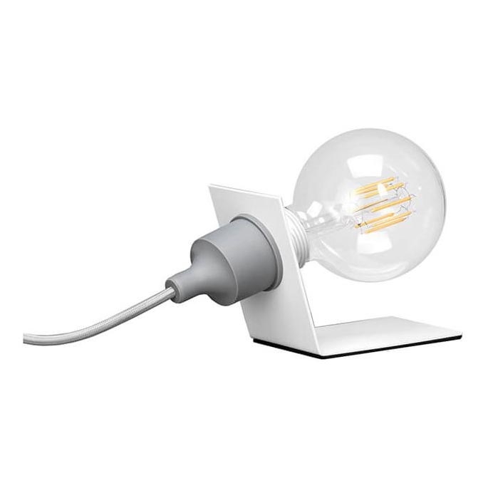 ONLI - Laualamp WIRE 1xE27/15W/230V 10 cm hall/valge