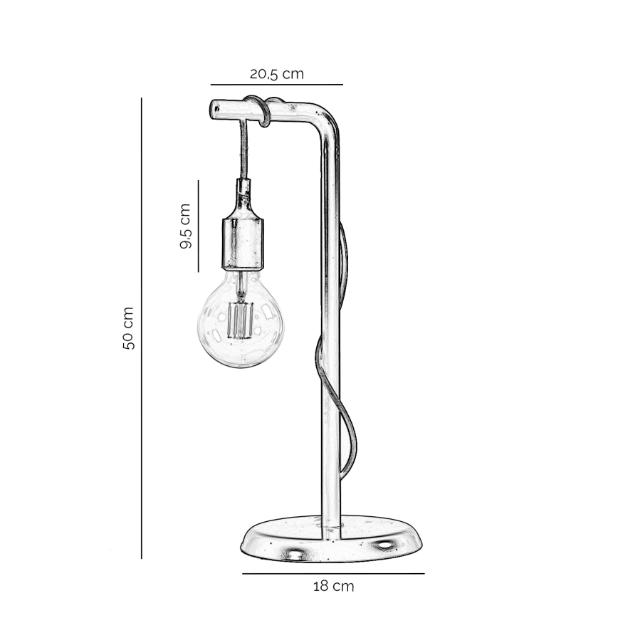 ONLI - Laualamp WIRE 1xE27/15W/230V 50 cm must