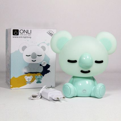 ONLI - PUPPIES hämardatav LED laste öölamp LED/3W/230V 20 cm koala/roheline