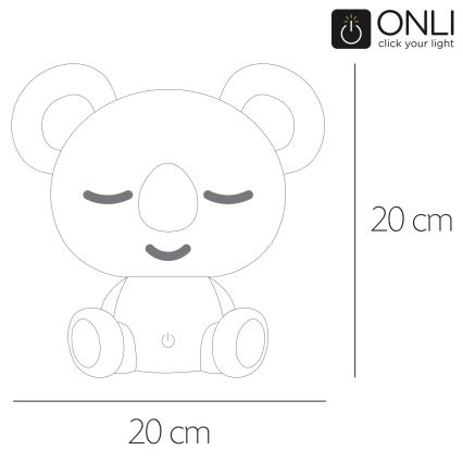 ONLI - PUPPIES hämardatav LED laste öölamp LED/3W/230V 20 cm koala/roheline