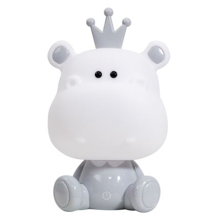 ONLI - LED hämardatav laste öölamp PUPPIES LED/3W/230V 25 cm jõehobu/hall