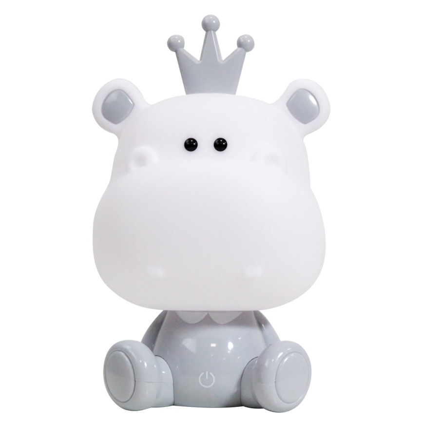 ONLI - LED hämardatav laste öölamp PUPPIES LED/3W/230V 25 cm jõehobu/hall