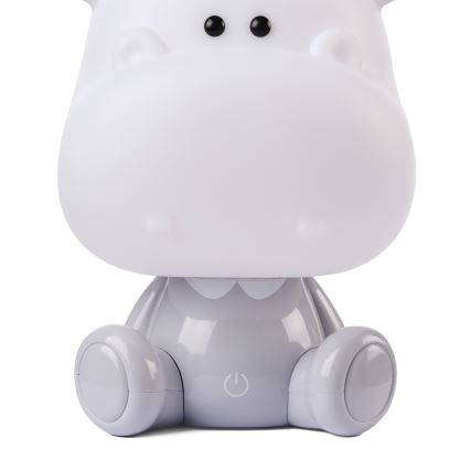 ONLI - LED hämardatav laste öölamp PUPPIES LED/3W/230V 25 cm jõehobu/hall