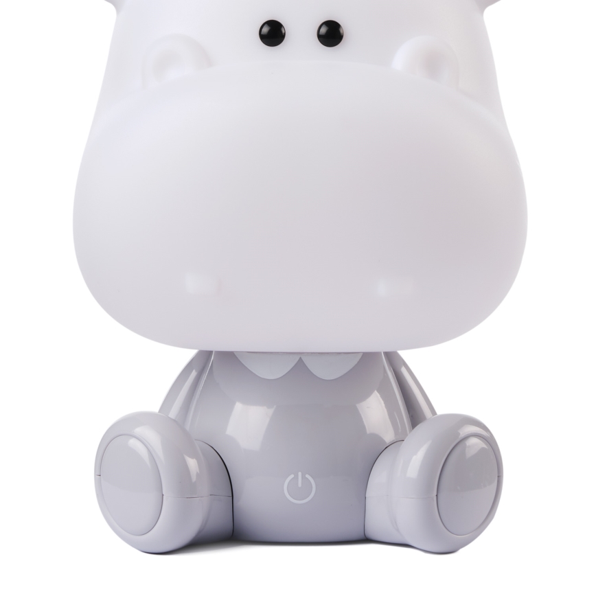 ONLI - LED hämardatav laste öölamp PUPPIES LED/3W/230V 25 cm jõehobu/hall