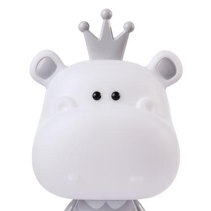 ONLI - LED hämardatav laste öölamp PUPPIES LED/3W/230V 25 cm jõehobu/hall