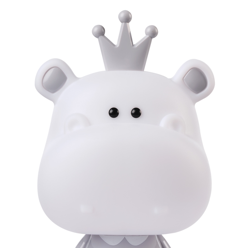 ONLI - LED hämardatav laste öölamp PUPPIES LED/3W/230V 25 cm jõehobu/hall
