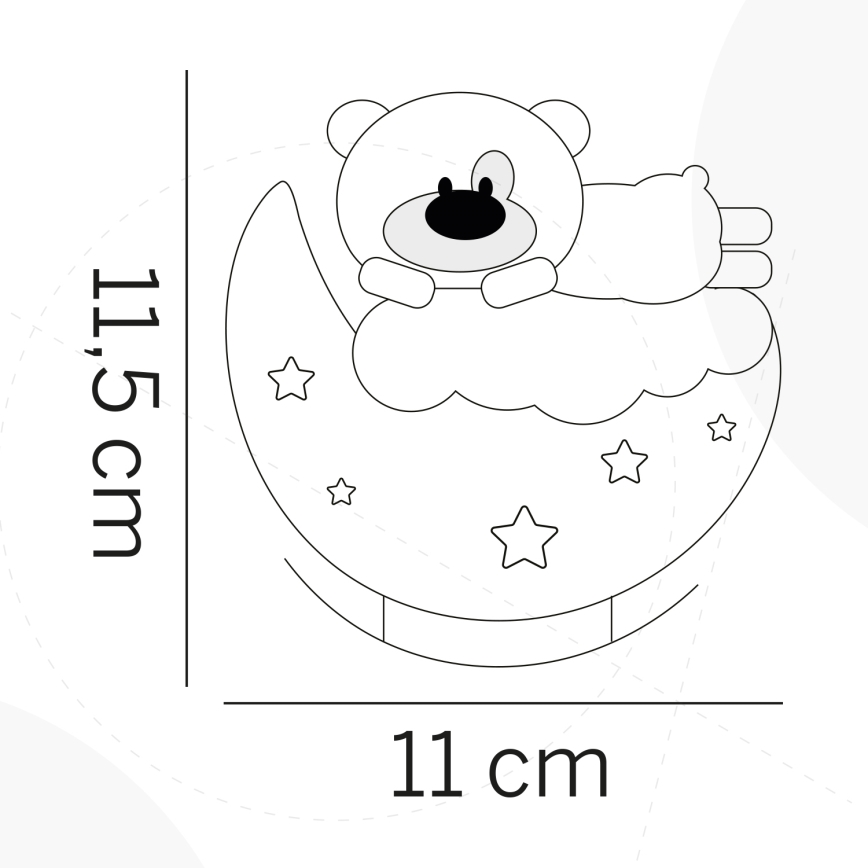 ONLI - LED Laetav laste öölamp NUVOLINA LED/2,5W/5V 300 mAh karu/sinine