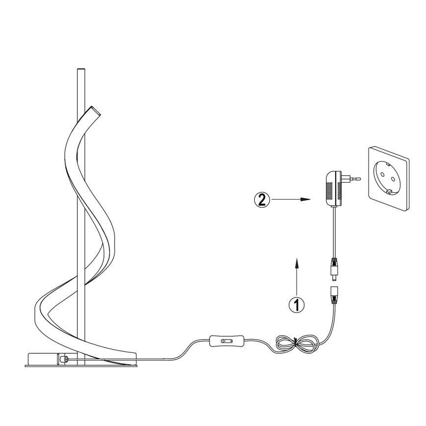 ONLI - LED Laualamp TWIST LED/12W/230V 4000K 40 cm must