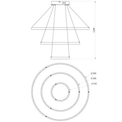 ONLI - LED-lühter juhtmel NOELIA LED/40W/230V kuldne