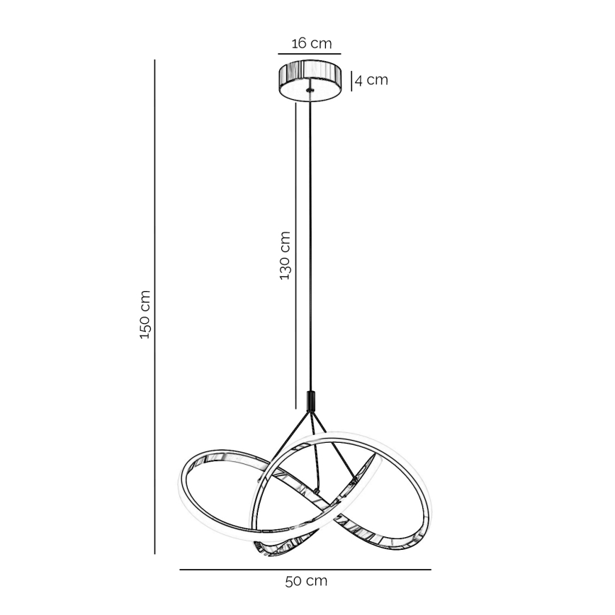 ONLI - LED Lühter LOOP LED/40W/230V 4000K läikiv kroom