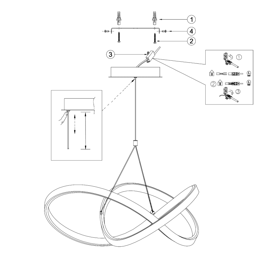 ONLI - LED Lühter LOOP LED/40W/230V 4000K läikiv kroom