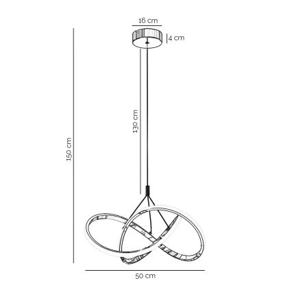 ONLI - LED Lühter LOOP LED/40W/230V 4000K läikiv kroom