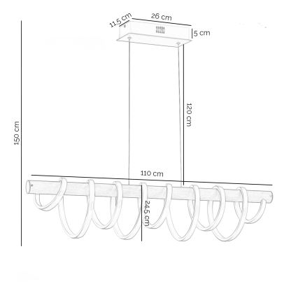 ONLI - LED Lühter NILO LED/70W/230V 4000K pruun/valge