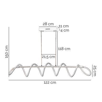 ONLI - LED Lühter SPIRALE LED/72W/230V 3000K valge