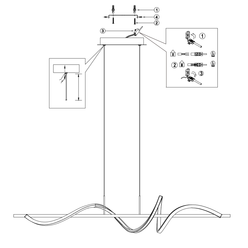 ONLI - LED Lühter TWIST LED/30W/230V 4000K must