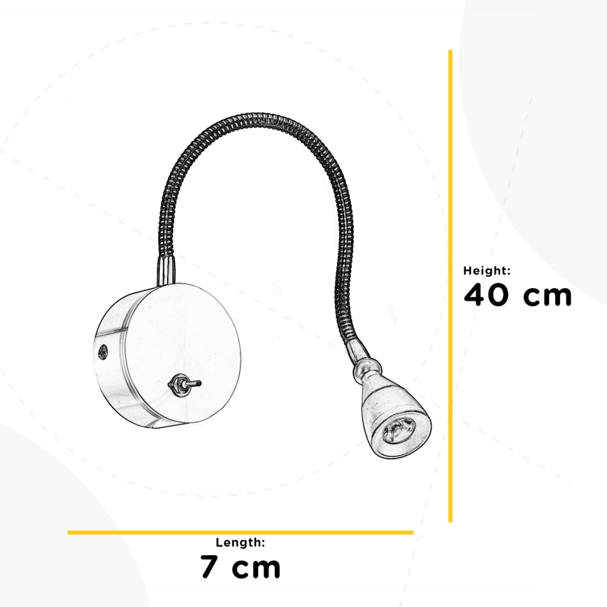 ONLI - LED Paindlik väike lamp LEXI LED/1W/230V 4000K matt kroom