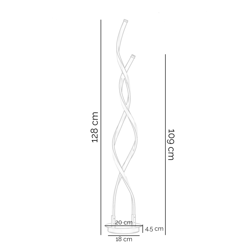 ONLI -  LED Põrandalamp DAFNE LED/38W/230V 4000K must