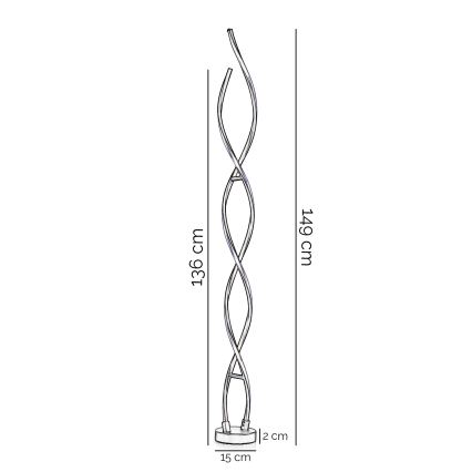 ONLI - LED Põrandalamp DNA LED/24W/230V 4000K hõbedane