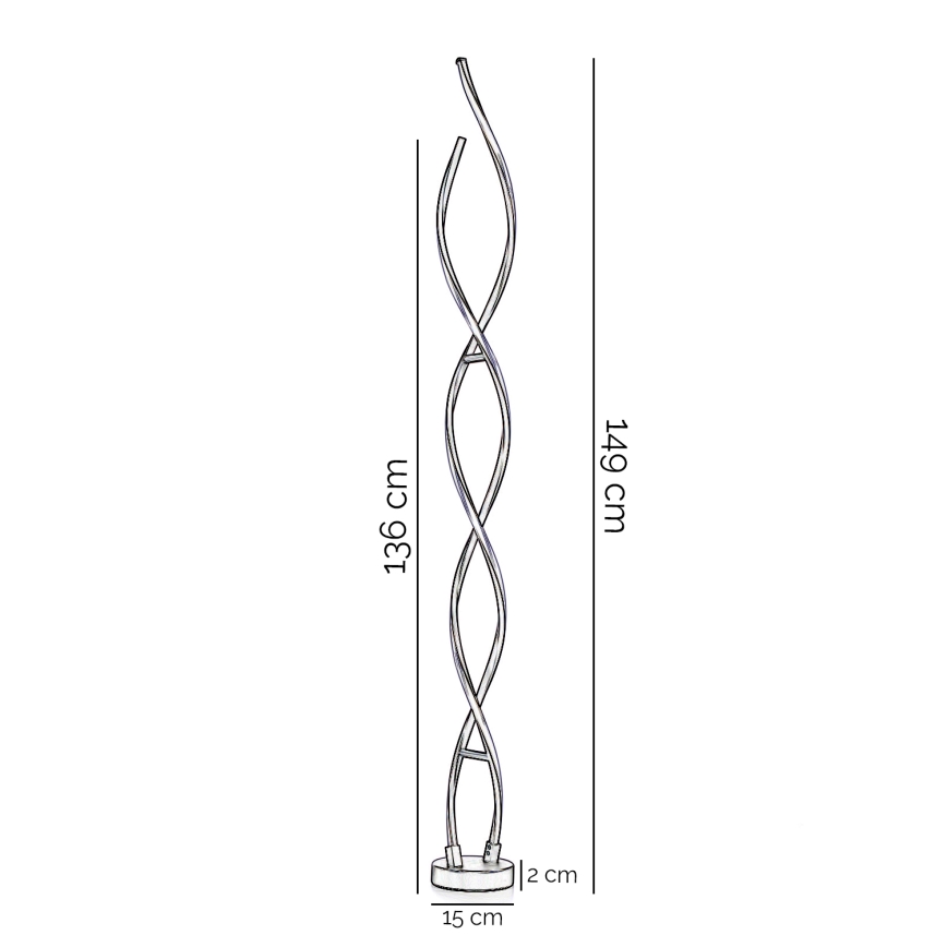 ONLI - LED Põrandalamp DNA LED/24W/230V 4000K hõbedane