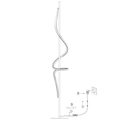 ONLI - LED Põrandalamp TWIST LED/24W/230V 4000K must
