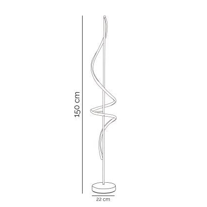 ONLI - LED Põrandalamp TWIST LED/24W/230V 4000K must