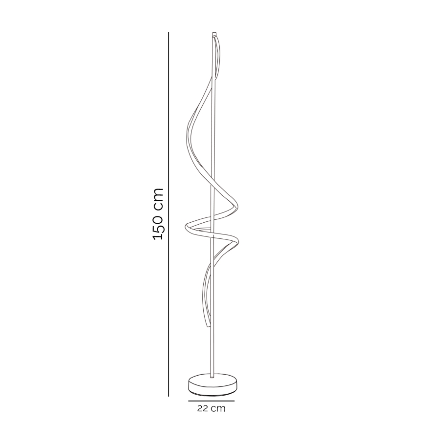 ONLI - LED Põrandalamp TWIST LED/24W/230V 4000K must