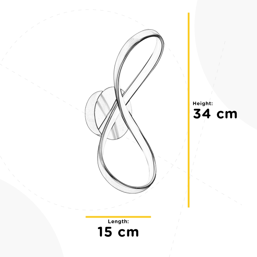 ONLI - LED Seinavalgusti INFINITY LED/15W/230V 4500K matt kroom