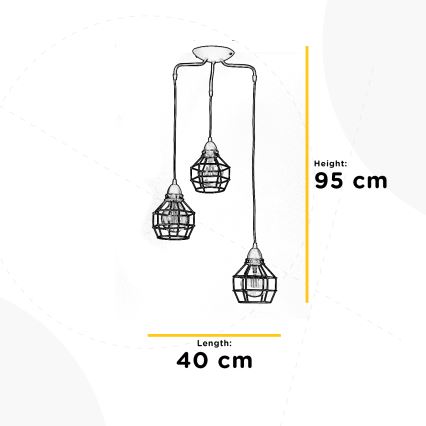 ONLI - Lühter ÄMBLIK 3xE27/15W/230V must/pruun