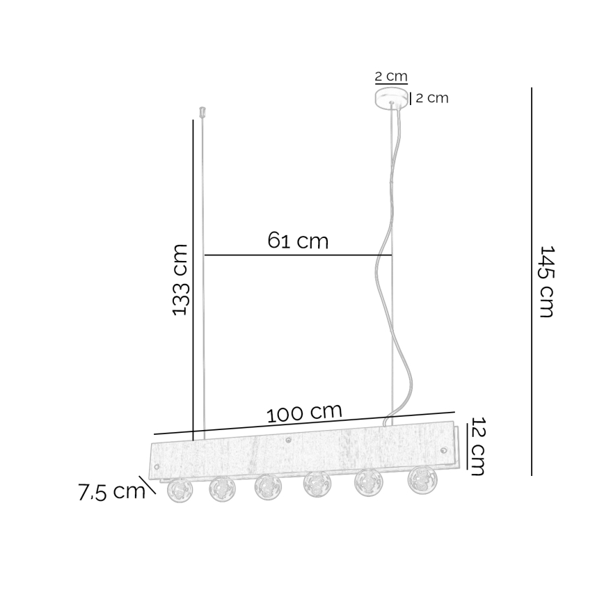 ONLI - Lühter ARGO 6xE27/22W/230V hall