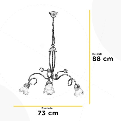 ONLI - Lühter ARIANNA 3xE14/6W/230V